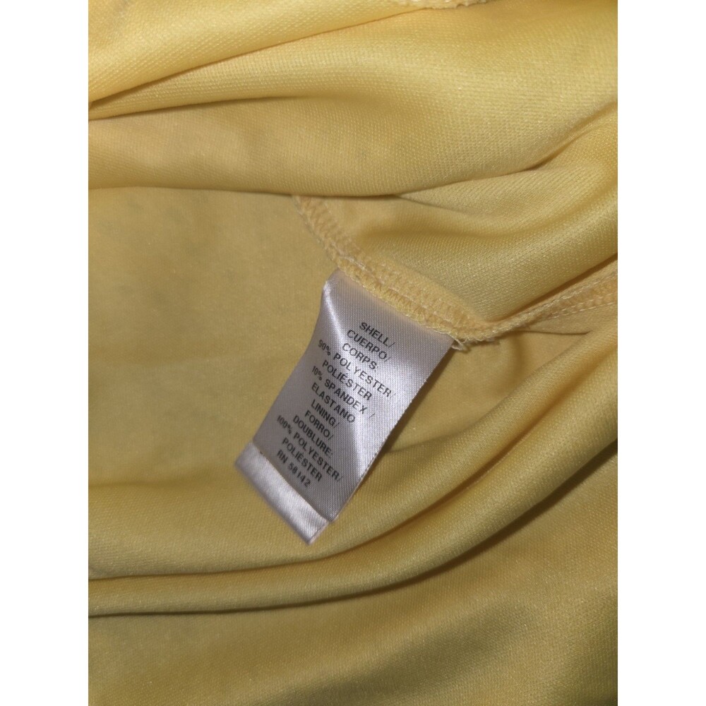 Women's London Times Yellow Ruffle Shoulder Dress Size 6 Summer Casual - Picture 4 of 9